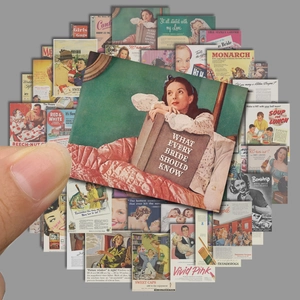 50 Stück Vintage-Cartoon-Sticker für Laptops und wasserfeste Gepäckdekoration im Retro-Stil