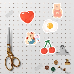 Cute ins style cartoon bear stickers for notebook and phone with waterproof coating