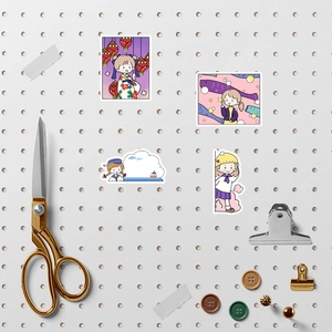 80-piece set of minimalist cartoon frame stickers for journal decoration and DIY crafts