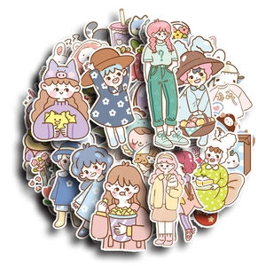 Set mit 80 niedlichen wasserfesten Cartoon-Mädchen-Aufklebern im japanischen Stil für Deko