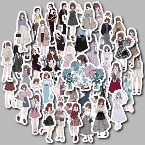 50 autocollants de filles en tenues de saison pour scrapbooking et décoration de mobile