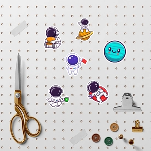 Cute cartoon astronaut and planet sticker set for luggage and laptop decoration