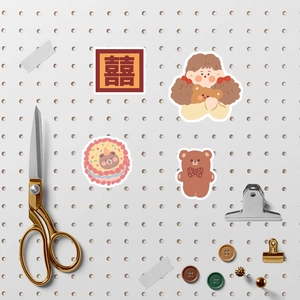 Autocollants mignons d'ours et de lapin imperméables pour scrapbooking et déco DIY
