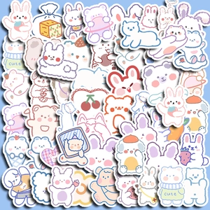 Cute Cartoon Animal Stickers For Journaling DIY Decorative PVC Waterproof Decals For Phone Case Laptop Scrapbooking Stationery