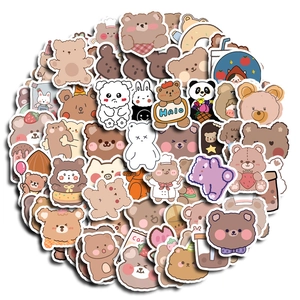 90 Pcs cute cartoon animal stickers in bear and bunny designs for journal decor