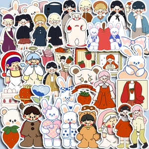 Niedliche Cartoon Mädchen PET Aufkleber Für DIY Journaling Scrapbooking Wasserdichte Dekorative Schreibwaren Decals Für Album