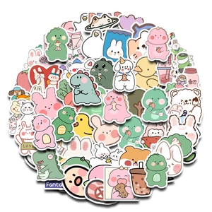 90pcs cute cartoon animal stickers in pastel colors for journaling and phone decoration