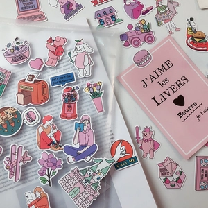 74 süße Mädchen-Aufkleber mit pastelligen Motiven für DIY-Scrapbooking und Planer