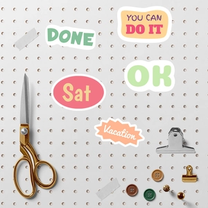Creative colorful aesthetic stickers for planners and DIY scrapbooking decoration