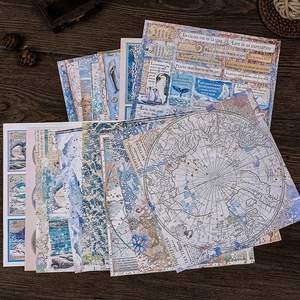 Vintage Arctic Antarctic Scrapbooking Paper Retro Polar Bear Penguin Pattern Background Paper For DIY Journaling