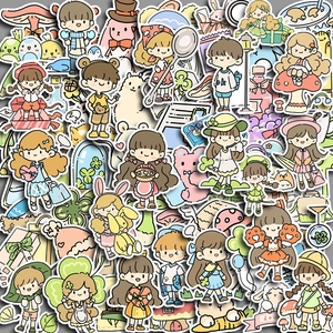 Cute Cartoon Girls Stickers Set PVC Waterproof Decorative Decals For Hand Ledger DIY Scrapbooking Childhood Gift Style