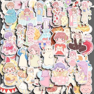 Cute Cartoon Girl Planner Stickers Waterproof PVC Decorative Decals For Scrapbooking Journal Laptop Phone Case Luggage