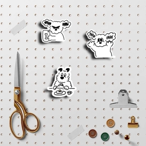 70pcs cute black and white cartoon dog waterproof stickers for scrapbooking and phone cases