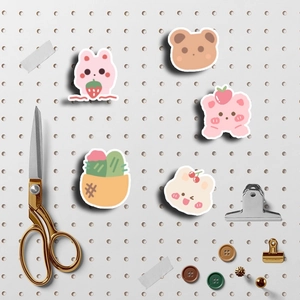 Cute Korean bear stickers for DIY scrapbooking with rabbits and strawberry patterns