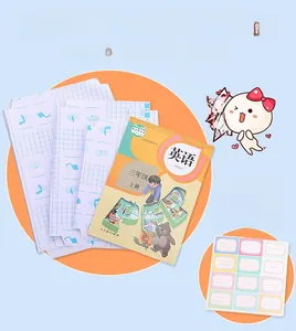 Detail of self-adhesive diamond texture book cover film with complimentary name stickers
