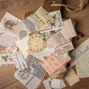 Vintage junk journal scrapbooking pack with aged book pages and retro paper stickers