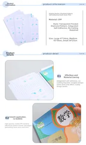 Diamond textured CPP self-adhesive book cover film in three sizes with matte finish