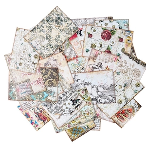 Vintage junk journal scrapbooking paper pack with floral and architectural patterns