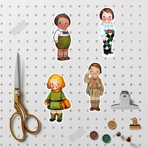 60pcs retro manor DIY stickers for scrapbook, featuring vintage style illustrated figures
