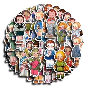Retro vintage cartoon character stickers for DIY crafts and laptop waterproof decoration
