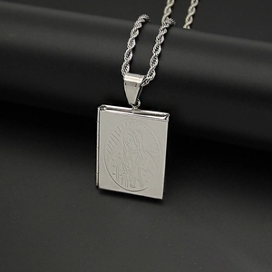 316 Stainless Steel Virgin Mary Book Locket Pendant Religious Our Lady Of Guadalupe Fashion Jewelry For Men Women Daily