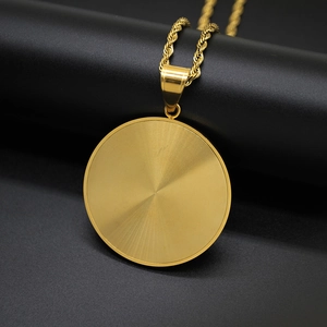 Hip hop gold plated stainless steel Egyptian Pharaoh pendant with thick rope chain necklace