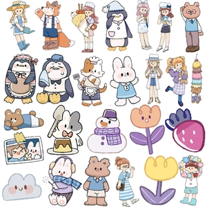 70 pieces of cute Korean style waterproof cartoon stickers for laptop and luggage
