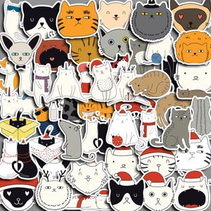 Cute Cartoon Cat Stickers Set Waterproof Vinyl Decals For Laptop Scrapbooking Luggage Phone Case Kids DIY Decoration Kitten