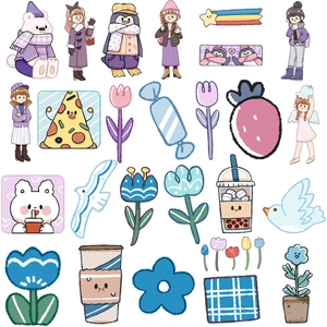 70 pieces of cute waterproof stickers for journaling, phone cases and laptops in soft purple