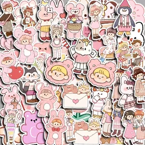 Cute Peach Theme Cartoon Stickers For Scrapbooking Waterproof PVC Decorative Decals For Phone Case Tablet DIY Art Crafts
