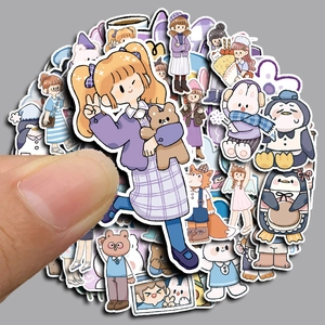 Cute Cartoon Animal Food Decorative Stickers Waterproof PVC Decals For Water Bottle Laptop Scrapbooking DIY Journaling Variety