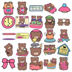 Cute LAGOMI brown bear stickers for scrapbooking and phone case waterproof cartoon decals