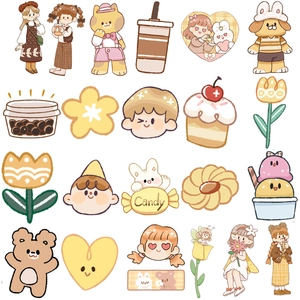 Set of 70 cute cartoon bread stickers, waterproof hand-drawn style for laptop and scrapbooking