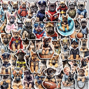 American Style Dog Stickers Waterproof Puppy Cartoon Decals For Laptop Phone Case Scrapbook DIY Decoration