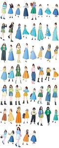 Close-up of 50 waterproof cartoon girl fashion stickers for journals and laptops