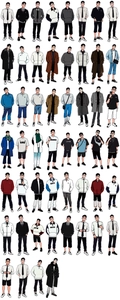 Détails de 50 autocollants de garçons cartoon montrant divers styles de mode d'été