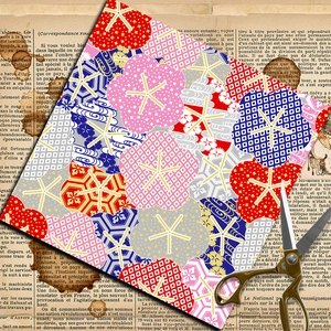 Farbenfrohes Origami-Papier mit japanischen Blumenmustern für Scrapbook-Dekorationen