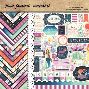 Mermaid's Dream scrapbook paper kit with 15 dreamlike marine designs 20x20cm