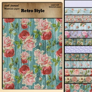 Vintage Rose Scrapbooking Paper Botanical Floral Pattern Offset Paper Pad For Junk Journal DIY Crafts Hand Account Deco