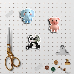 3D cartoon animal stickers featuring elephant, pig, and panda for water cups and laptops