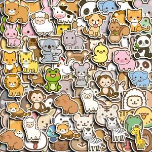 Kawaii Cartoon Animal Stickers Waterproof PVC Die-Cut Decals For Scrapbooking Journal Notebook Laptop DIY Creative Decoration