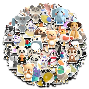 Collection of 90 pieces 3D cute cartoon animal stickers for water bottles and laptops