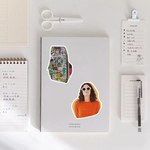 Retro aesthetic stickers for scrapbooking featuring cool girl designs and street style art