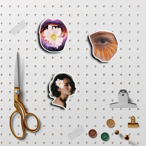 Retro cool girl aesthetic stickers for scrapbooking and phone cases in pop art style