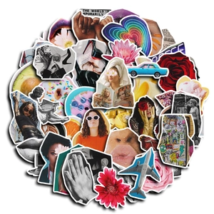 Retro aesthetic PVC sticker set with vintage fashion, floral, and lifestyle designs