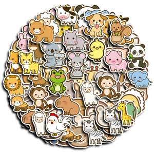 Set of 100 Kawaii animal stickers featuring cute cartoon bears and lions for planners
