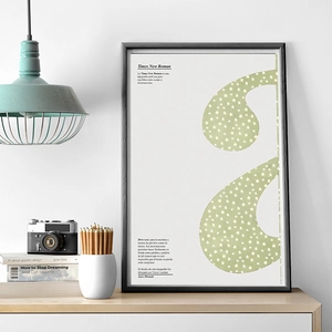 Retro Junk Journal decorative poster with star patterns in a black frame on a desk