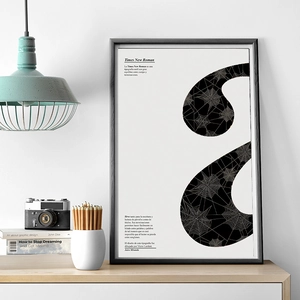 Minimalist vintage Halloween spiderweb graphic poster with Times New Roman typography wall art
