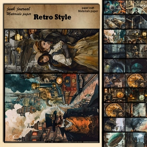 Steampunk Retro Scrapbooking Material Paper Victorian Industrial Revolution Gears Patterns For DIY Junk Journal Card Making
