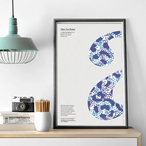 Vintage leopard pattern decorative paper set with blue animal print aesthetic art